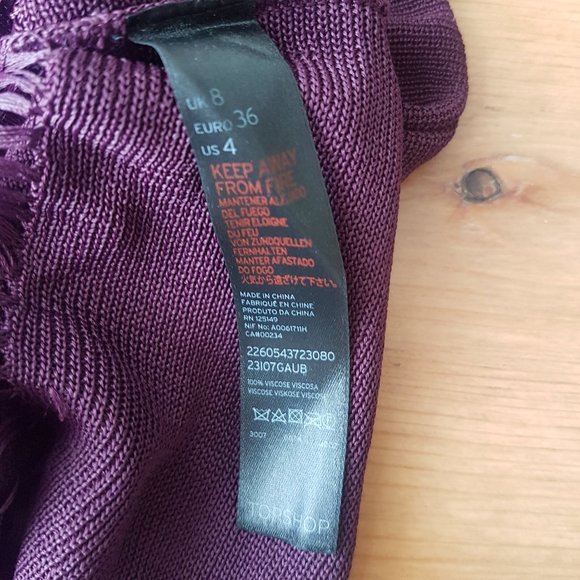 Topshop Violet Viscose Long Sleeve US 4 - Picture 5 of 5